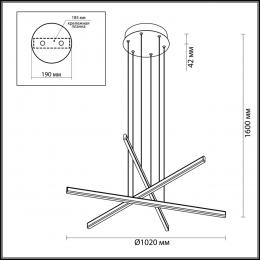 Odeon light 3890/48L L-VISION ODL20 197 черный/металл Подвесной светильник LED 4000K 48W 220V RUDY  - 2 купить